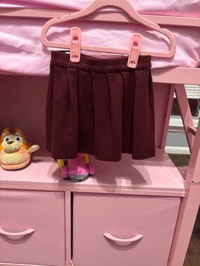 Zara Maroon Pleated Knit Mini Skirt